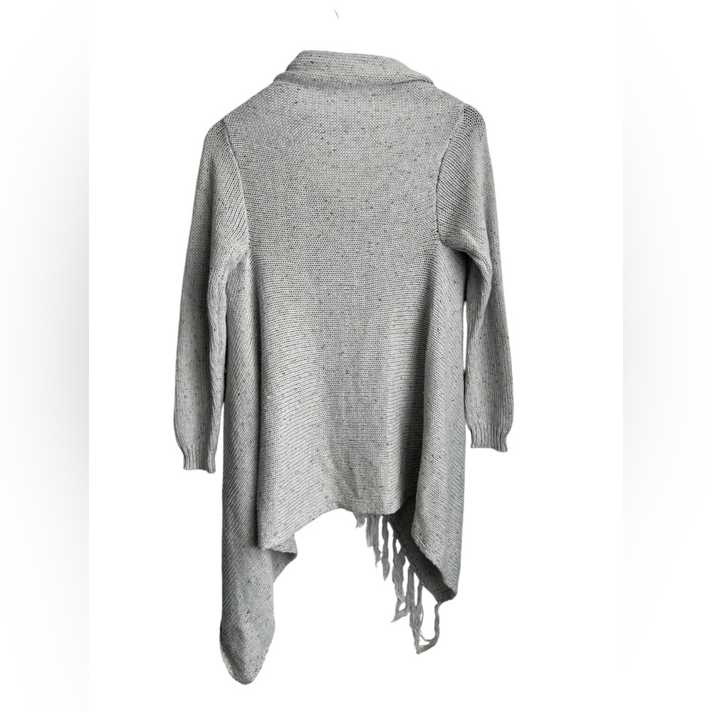 Elegant Gray Women's Poncho with Fringe est sz: Small - Picture 2 of 6